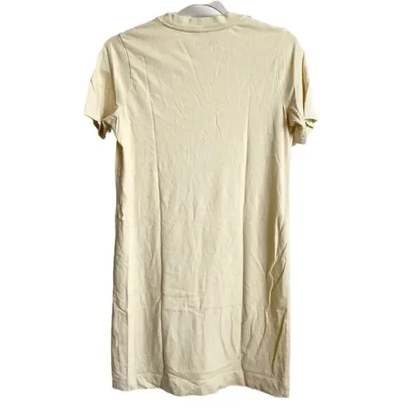 EVERLANE The Organic Cotton Weekend Tee Dress Yellow Mini Pocket Short Sleeve - Picture 5 of 8
